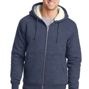 Front view of Heavyweight Sherpa-Lined Hooded Fleece Jacket