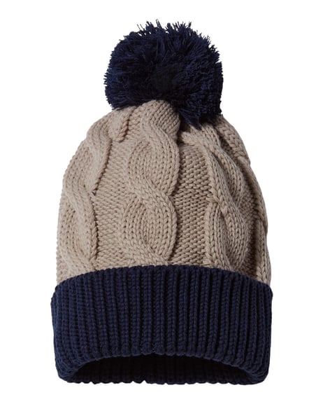 Front view of Chunk Twist Cuffed Beanie