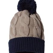 Front view of Chunk Twist Cuffed Beanie