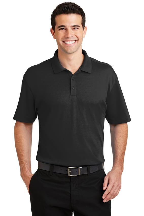 Front view of Silk Touch Interlock Performance Polo