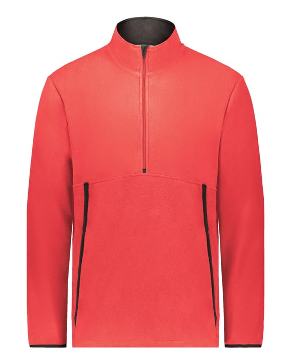 Front view of Eco Revive™ Youth Polar Fleece Quarter-Zip Pullover
