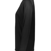 Side view of Women’s Momentum Long Sleeve V-Neck T-Shirt