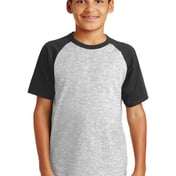 Front view of Youth Short Sleeve Colorblock Raglan Jersey