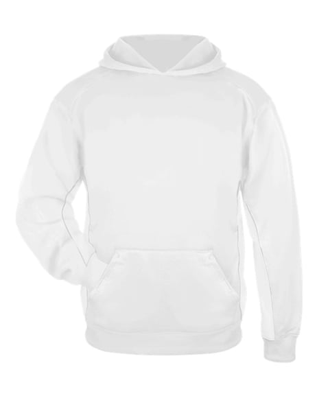 Front view of Youth Performance Fleece Hooded Sweatshirt