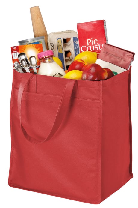 Front view of Extra-Wide Polypropylene Grocery Tote