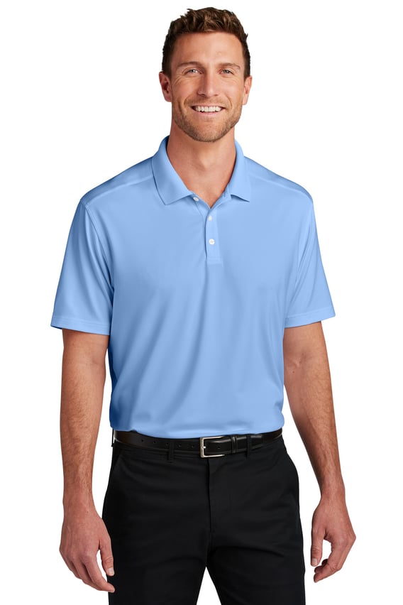 Front view of City Stretch Flat Knit Polo
