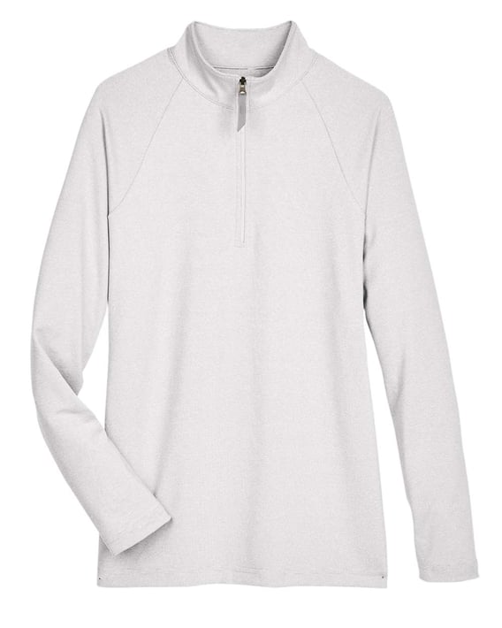 Front view of Women’s CrownLux Performance® Clubhouse Micro-Stripe Quarter-Zip Pullover