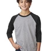 Front view of Youth CVC 3/4-Sleeve Raglan