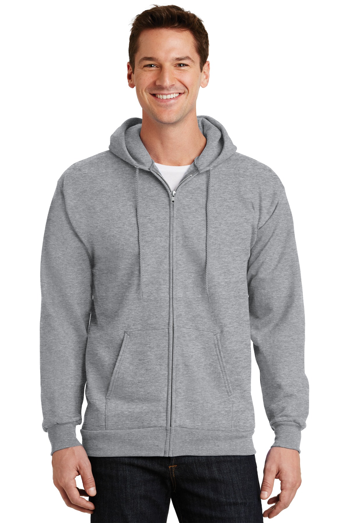 Front view of Essential Fleece Full-Zip Hooded Sweatshirt