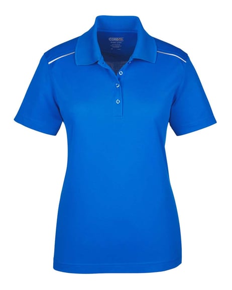 Front view of Women's Radiant Performance Piquéé Polo With Reflective Piping