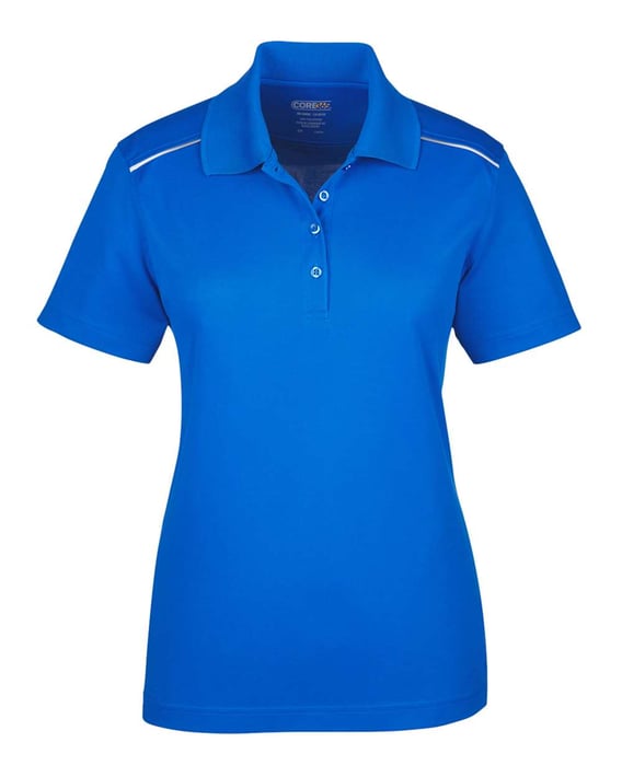 Front view of Women’s Radiant Performance Piquéé Polo With Reflective Piping