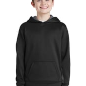 Front view of Youth Sport-Wick® Fleece Colorblock Hooded Pullover