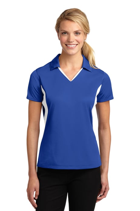 Front view of Women's Side Blocked Micropique Sport-Wick&reg; Polo