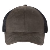 Front view of Faux Waxy Trucker Cap