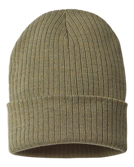 Front view of Sustainable Rib Cuffed Beanie