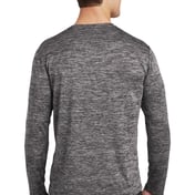 Back view of PosiCharge ® Long Sleeve Electric Heather Tee