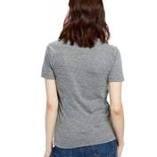 Back view of Ladies’ 4.9 Oz. Short-Sleeve Triblend V-Neck