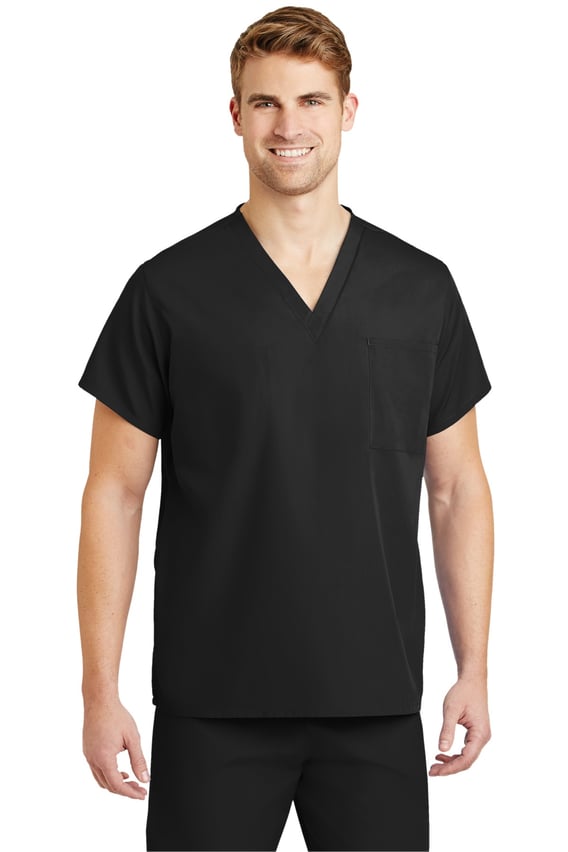 Front view of Unisex V-neck Scrub Top