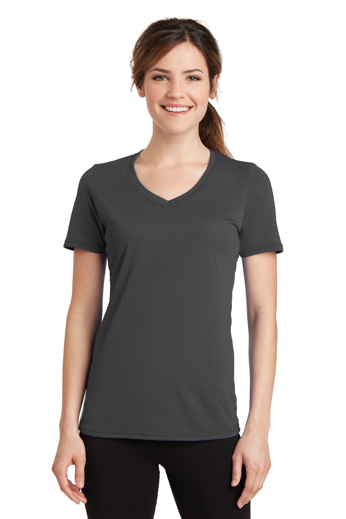 Front view of Women’s Performance Blend V-Neck Tee