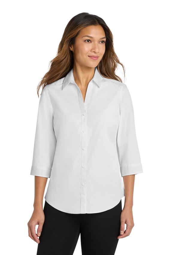 Front view of Women’s 3/4-Sleeve Carefree Poplin Shirt