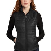 Front view of Ladies Packable Puffy Vest