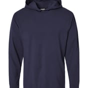 Front view of Garment-Dyed Jersey Hooded Long Sleeve T-Shirt