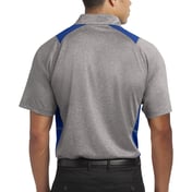 Back view of Heather Colorblock Contender Polo