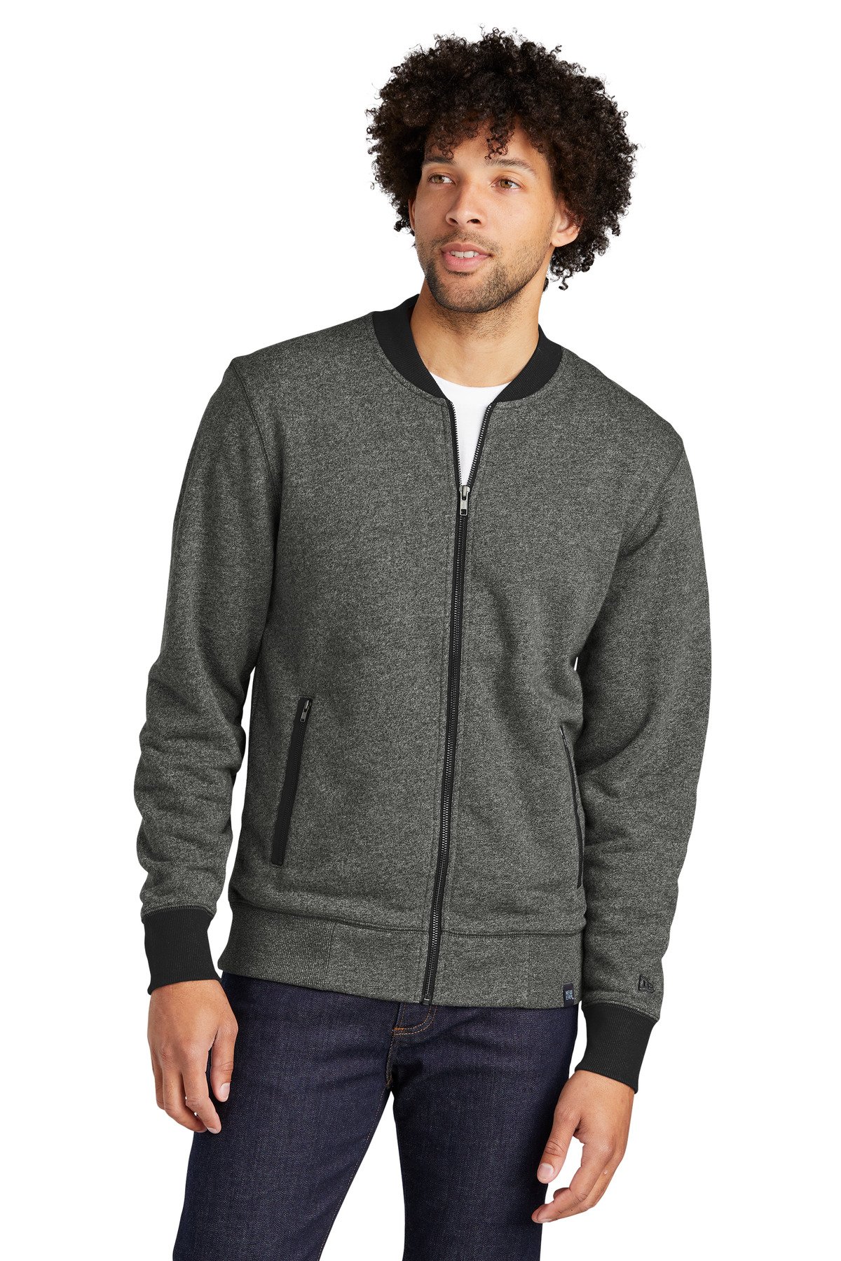 Front view of French Terry Baseball Full-Zip