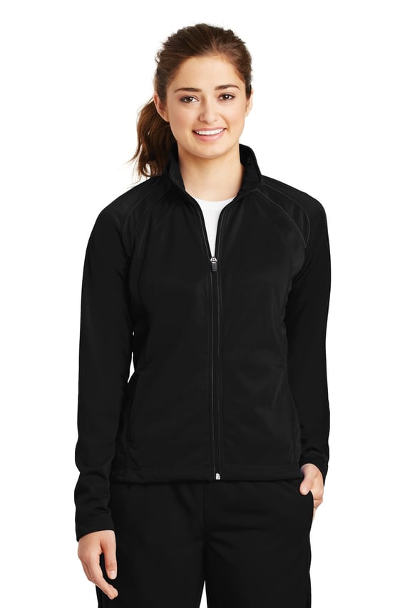 Front view of Ladies Tricot Track Jacket