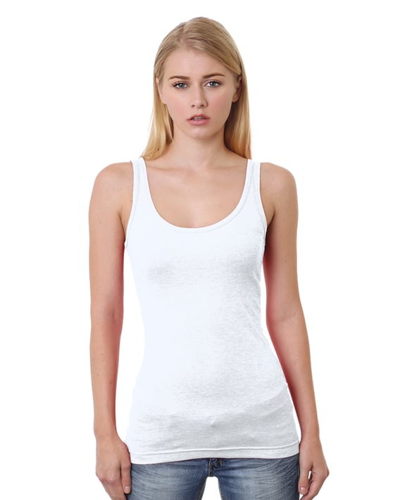Front view of Junior’s 4.2 Oz., Fine Jersey Tank Top