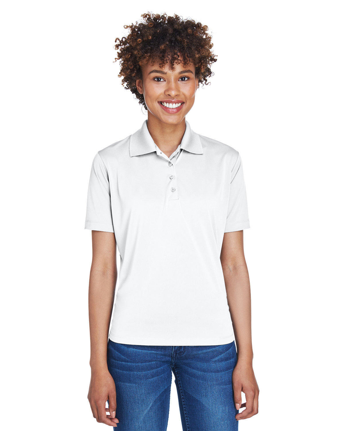 Front view of Ladies’ Cool & Dry 8-Star Elite Performance Interlock Polo