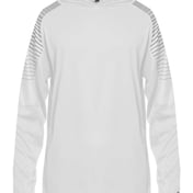 Front view of Youth Lineup Hooded Long Sleeve T-Shirt