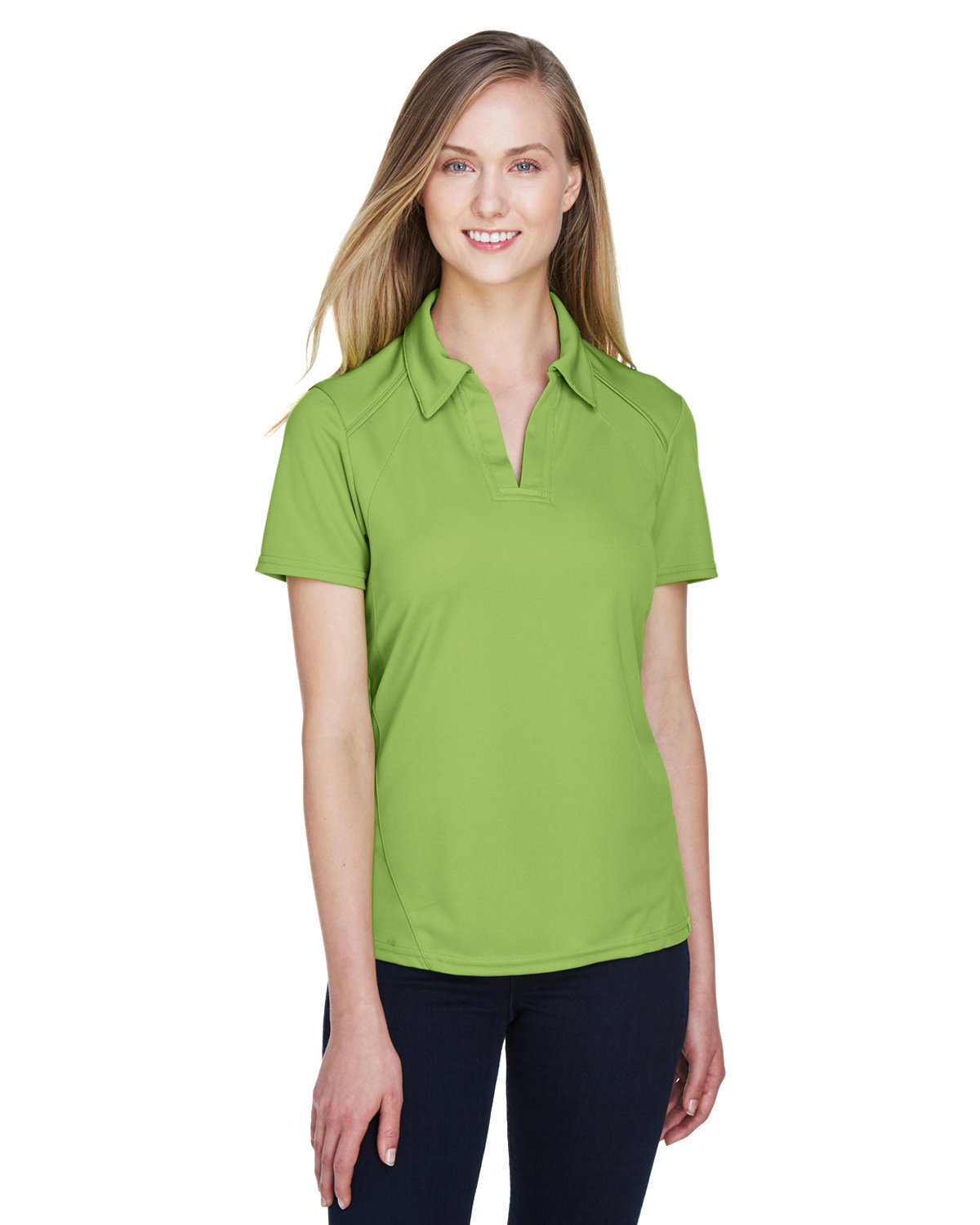 Front view of Ladies’ Recycled Polyester Performance Piqué Polo