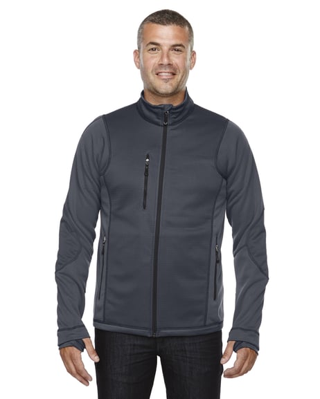 Front view of Men's Pulse Textured Bonded Fleece Jacket With Print
