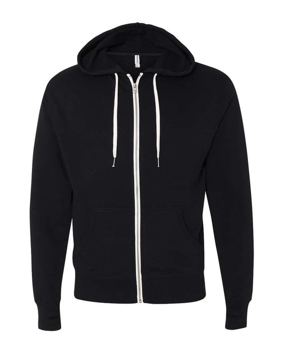Front view of Heathered French Terry Full-Zip Hooded Sweatshirt