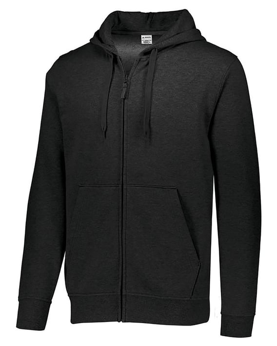 Front view of Adult 60/40 Fleece Full-Zip Hooded Sweatshirt