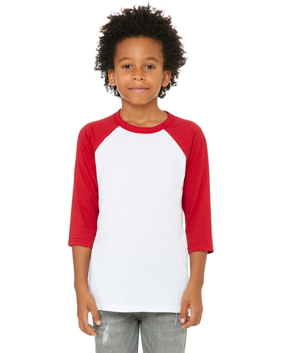 Front view of Youth 3/4-Sleeve Baseball T-Shirt