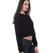 Side view of Women’s Cropped Fleece Hooded Sweatshirt