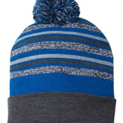 Front view of USA-Made Striped Beanie
