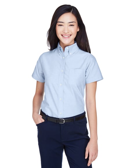 Frontview ofLadies’ Classic Wrinkle-Resistant Short-Sleeve Oxford