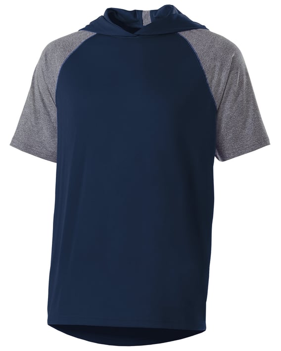 Front view of Unisex Dry-Excel Echo Short-Sleeve Hooded T-Shirt