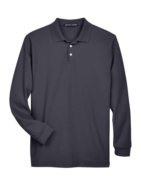 Front view of Pima Piquéé Long Sleeve Polo