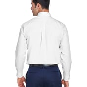 Back view of Men’s Crown Collection® Solid Broadcloth Woven Shirt