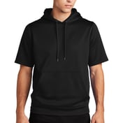 Front view of Sport-Wick ® Fleece Short Sleeve Hooded Pullover