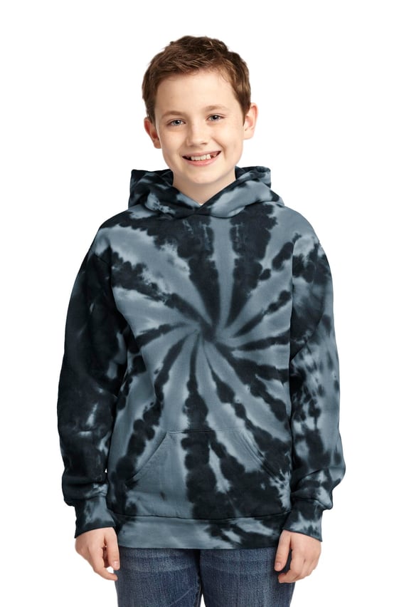 Front view of Youth Tie-Dye Pullover Hooded Sweatshirt