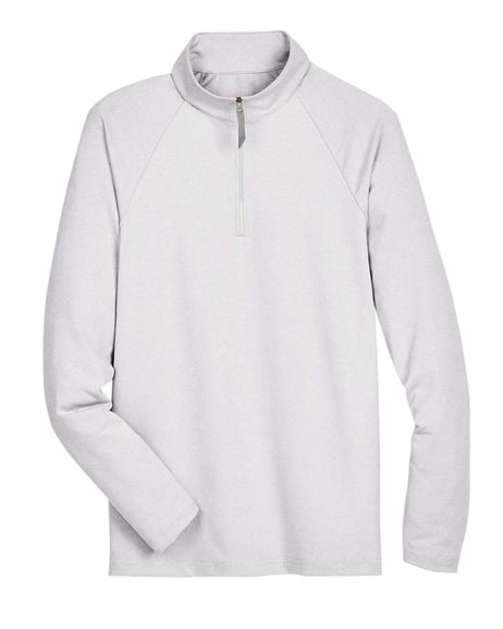 Front view of CrownLux Performance® Clubhouse Micro-Stripe Quarter-Zip Pullover