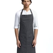 Front view of Unisex Jeans Stitch Denim Bib Apron