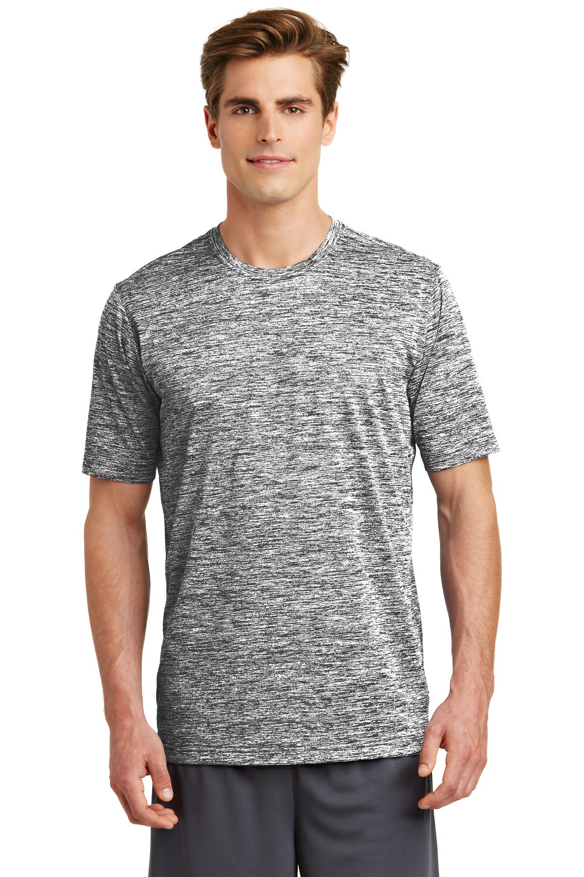 Front view of PosiCharge® Electric Heather Tee