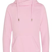 Front view of Cross Neck Hooded Sweatshirt