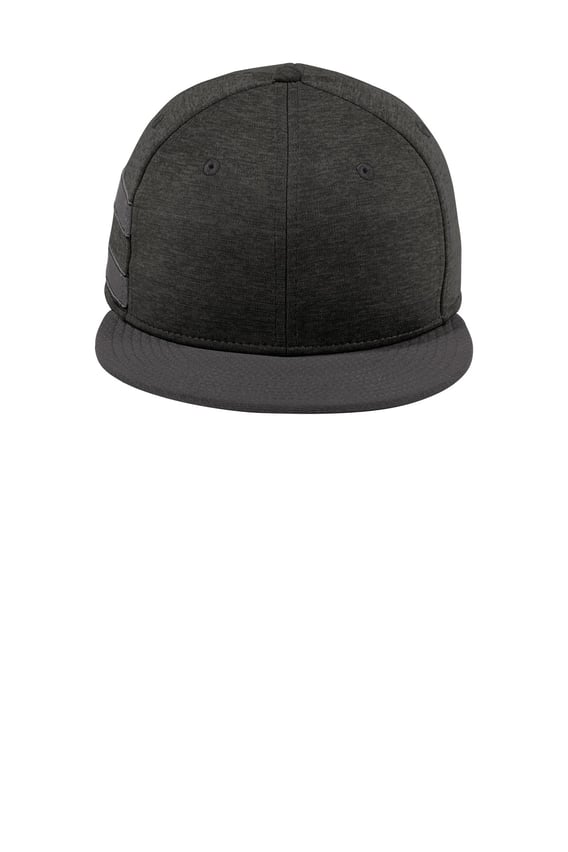 Front view of Shadow Heather Striped Flat Bill Snapback Cap